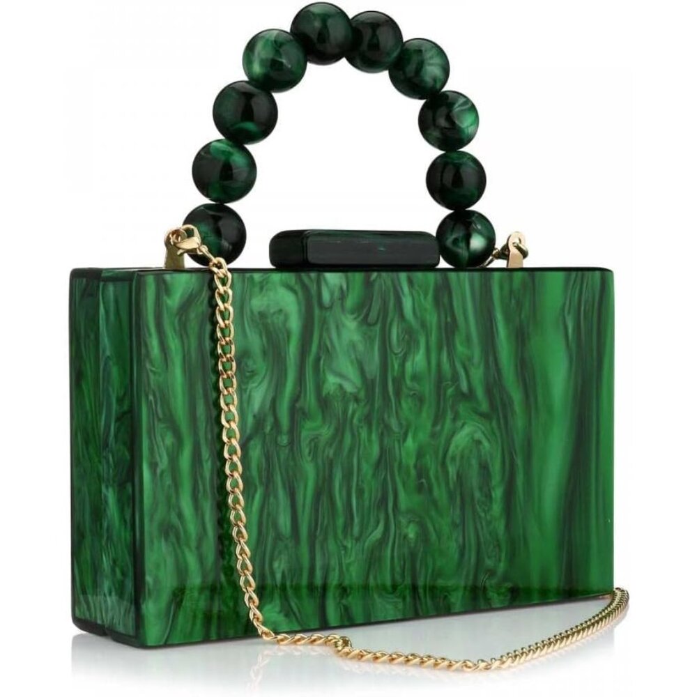 Acrylic Purses Evening Clutch Bag Marbling Handbags for Women Cross Body Bag wit